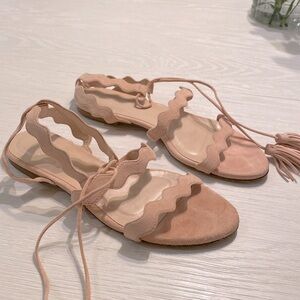Club Monaco pink suede sandals